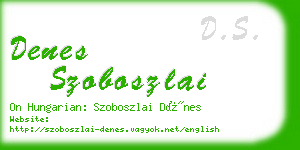 denes szoboszlai business card